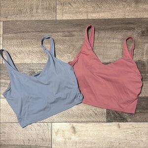 2-Pack Workout Crop Tops with Built-In Bras - Size XL